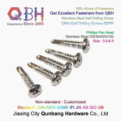 Qbh Wholesale OEM ODM Customized Carbon Stainless Steel Phillips Cross Slotting Pan Head Self Drilling Screw Fitting Price